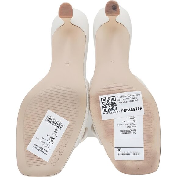 GUESS Dista Ivory Woven Raffia Slip-On Heeled Mules Women's US 9M - Picture 6 of 6